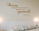 Beauty Begins Quotes Wall Decal Motivational Vinyl Art Stickers